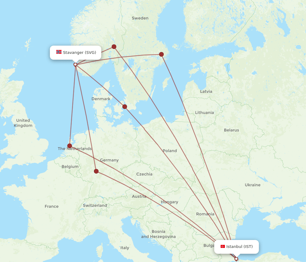 IST-SVG flight routes