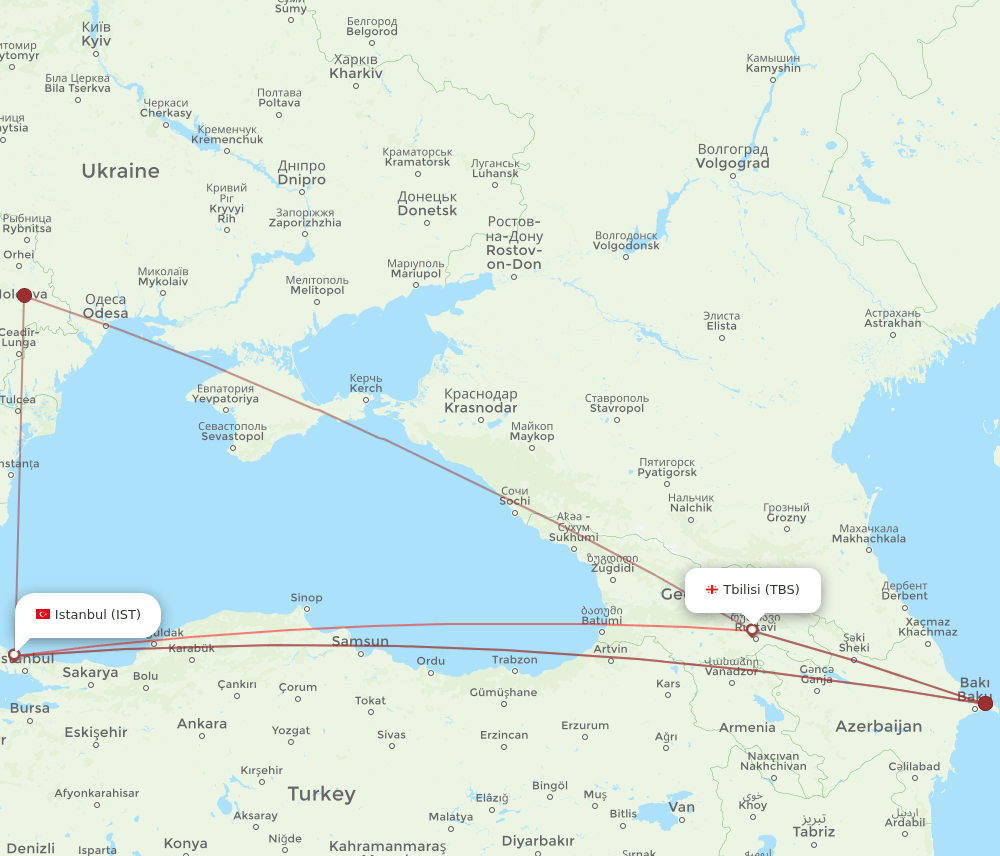 IST-TBS flight routes