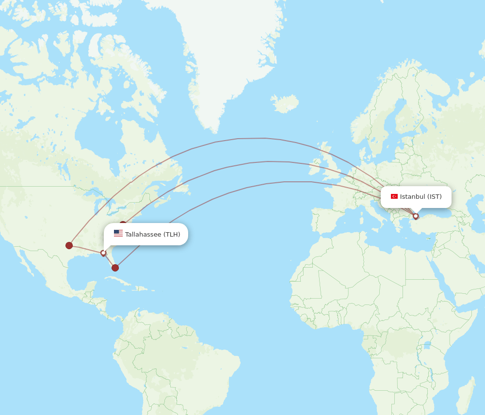IST-TLH flight routes