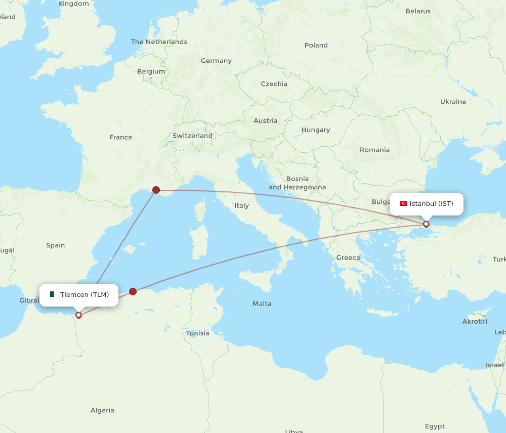 IST-TLM flight routes