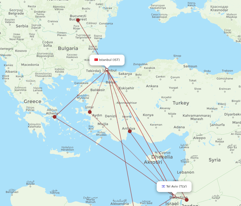 IST-TLV flight routes