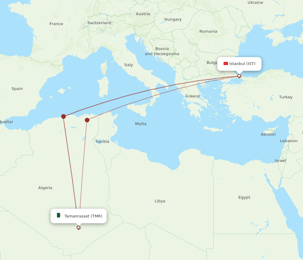 IST-TMR flight routes