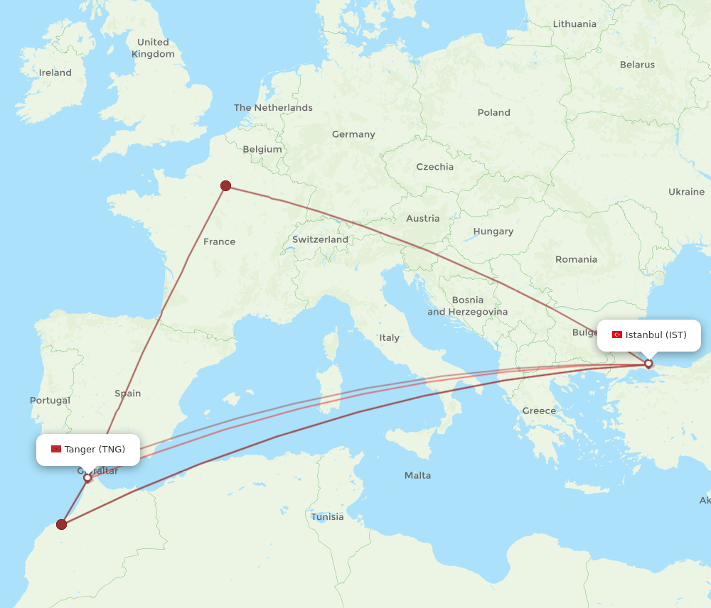 IST-TNG flight routes