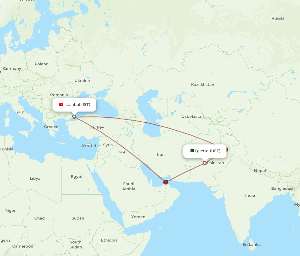 IST-UET flight routes