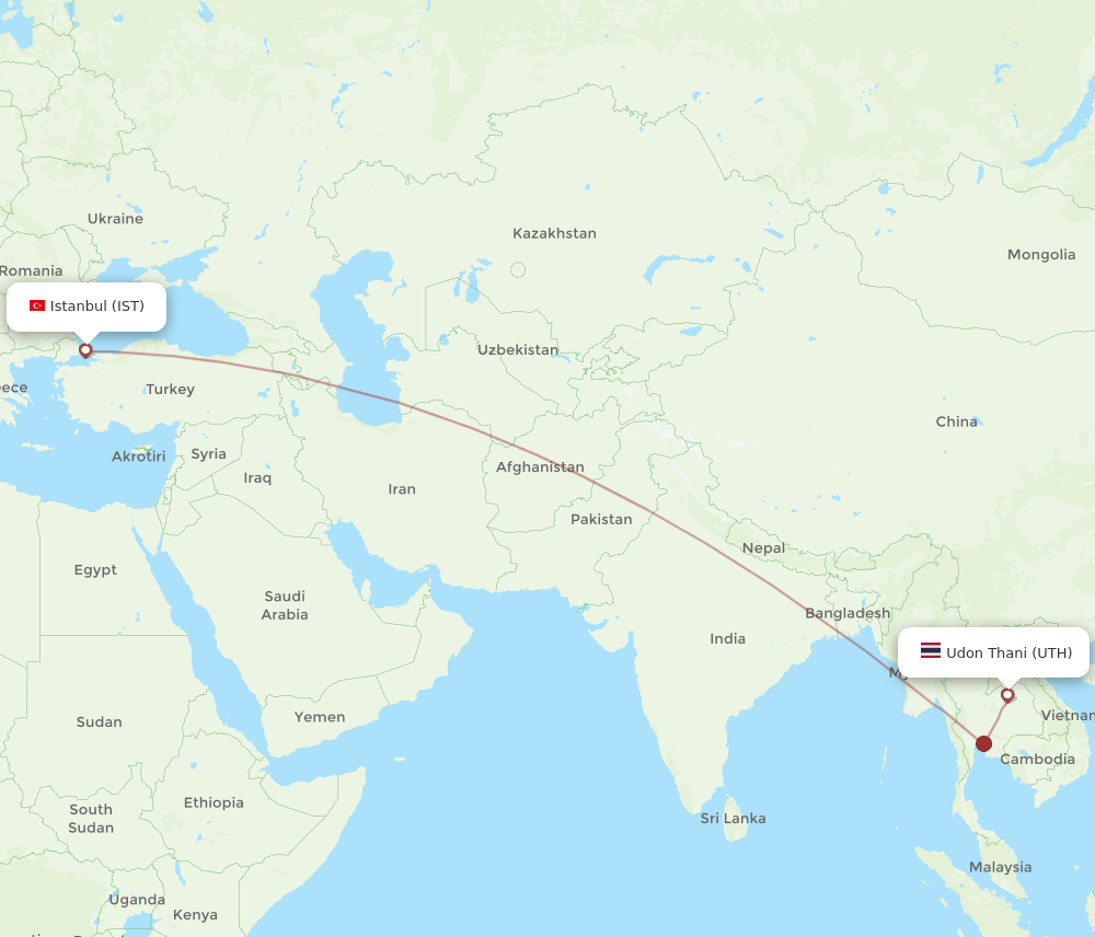 IST-UTH flight routes