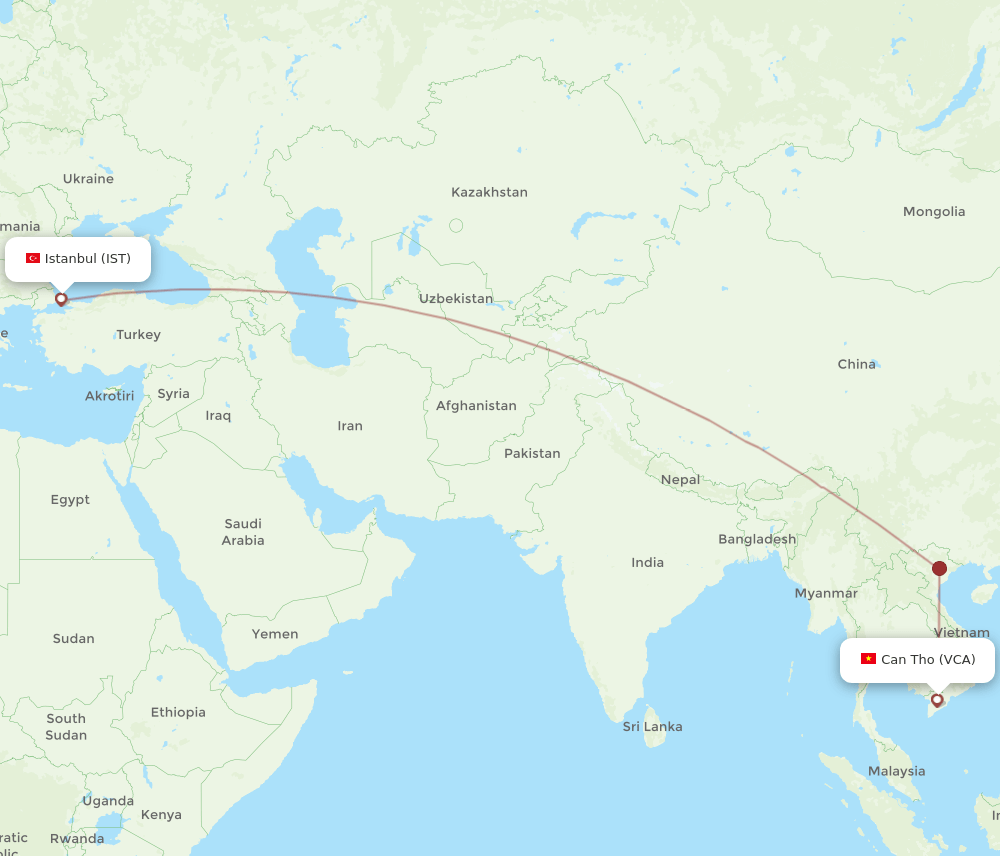 IST-VCA flight routes