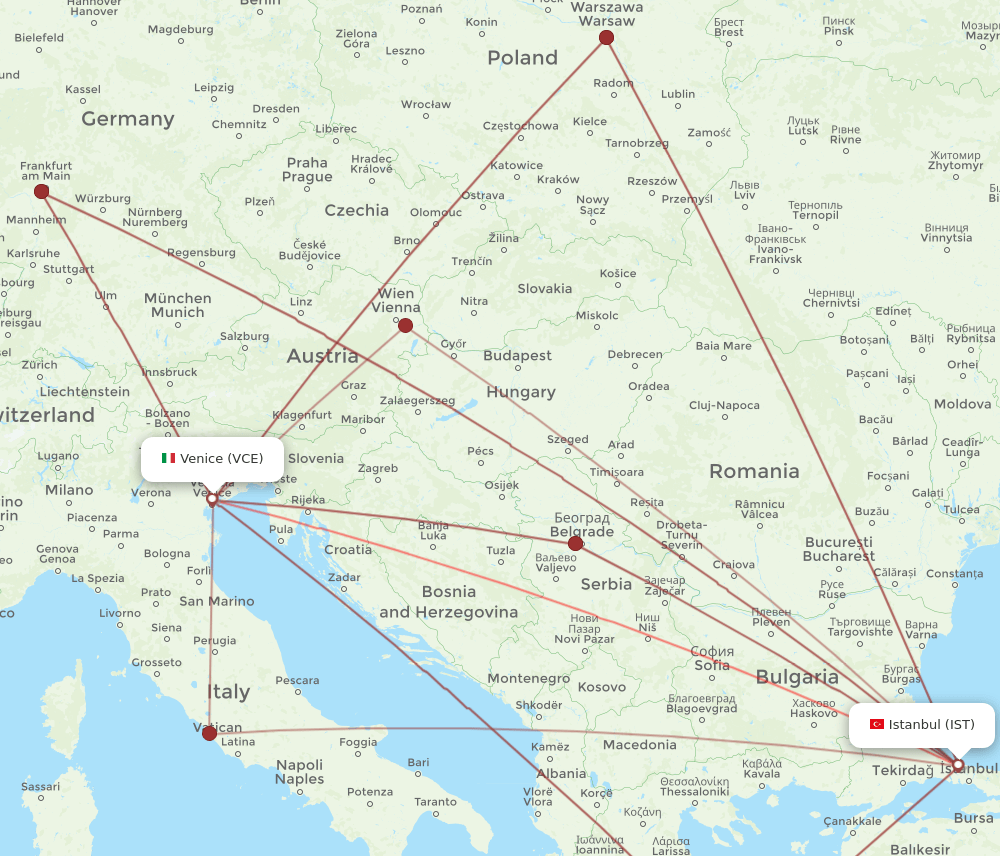 IST-VCE flight routes