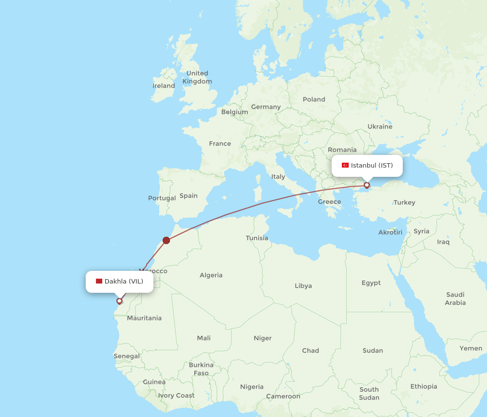 IST-VIL flight routes