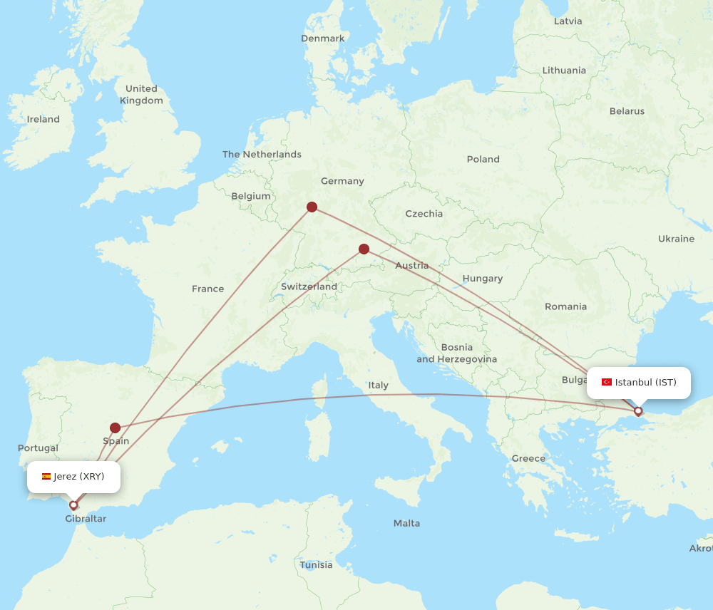 IST-XRY flight routes