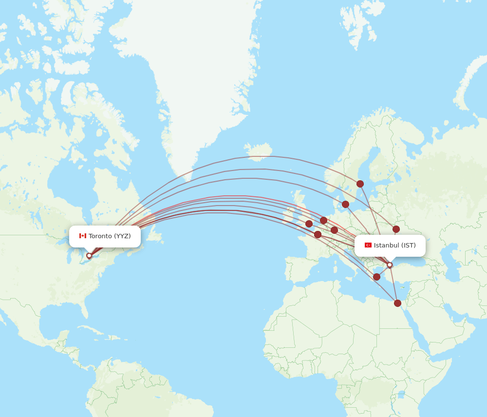 IST-YYZ flight routes