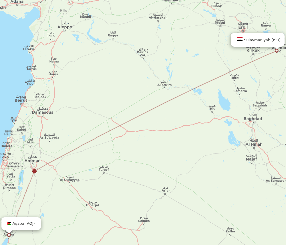 ISU-AQJ flight routes