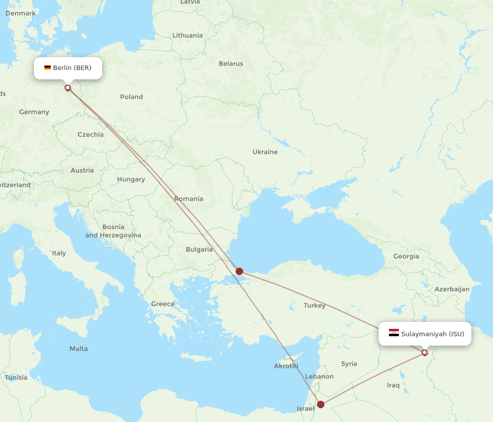 ISU-BER flight routes