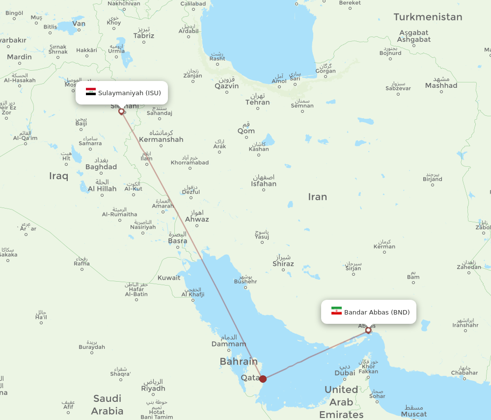 ISU-BND flight routes