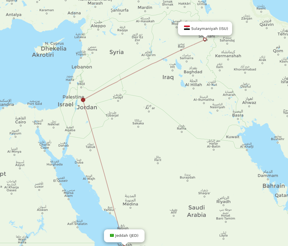 ISU-JED flight routes