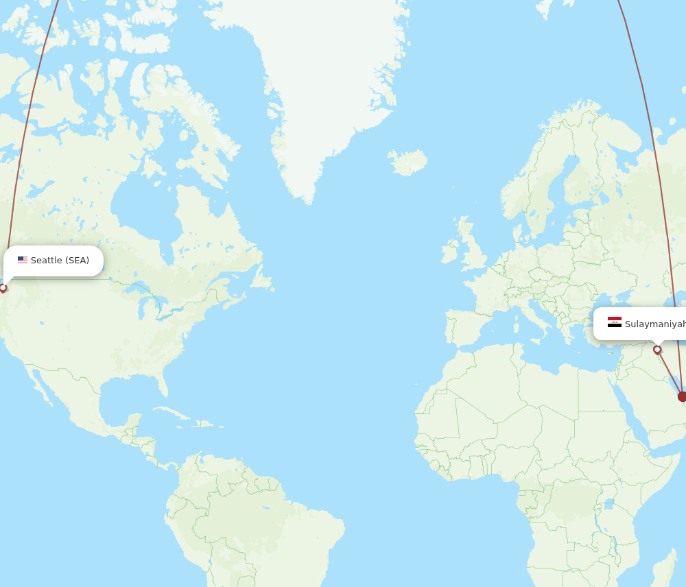 ISU to SEA flights and routes map
