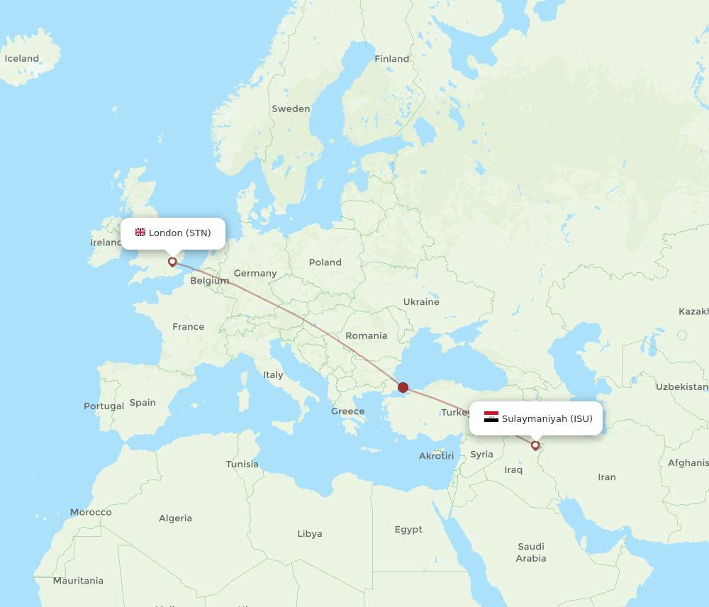 ISU-STN flight routes
