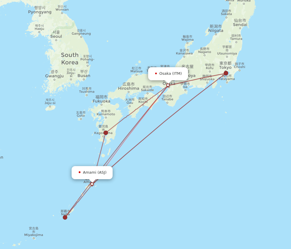 ITM-ASJ flight routes