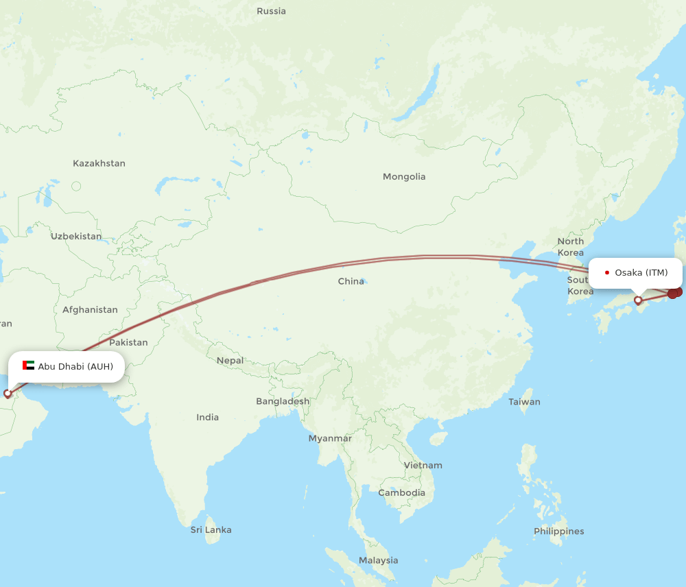 ITM-AUH flight routes