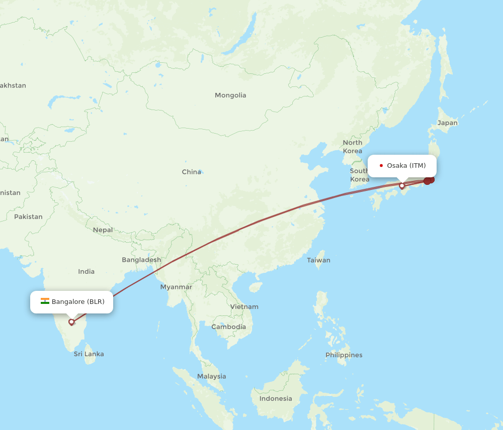 ITM-BLR flight routes