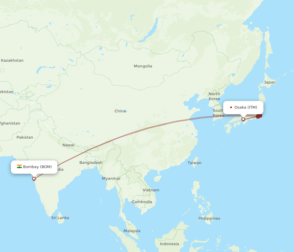 ITM-BOM flight routes
