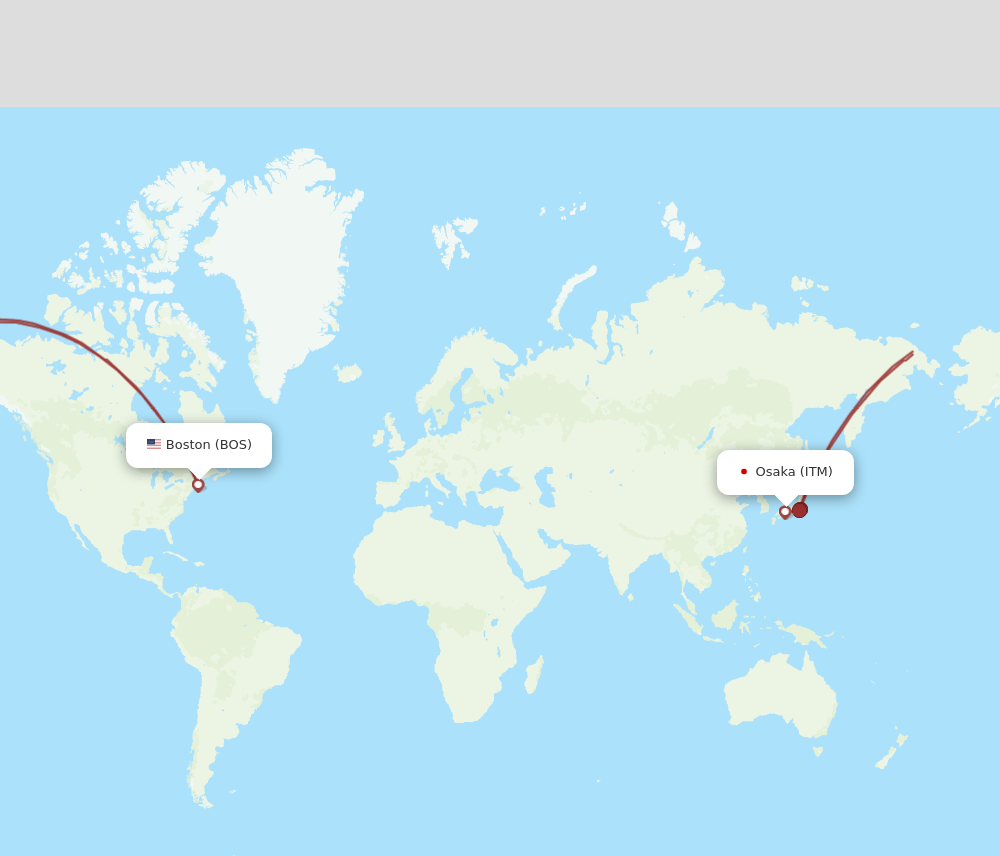 ITM-BOS flight routes