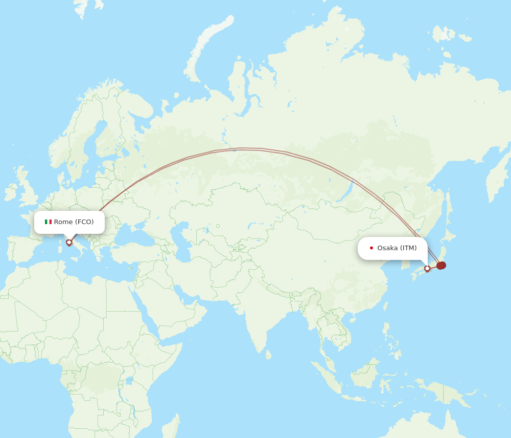 ITM-FCO flight routes