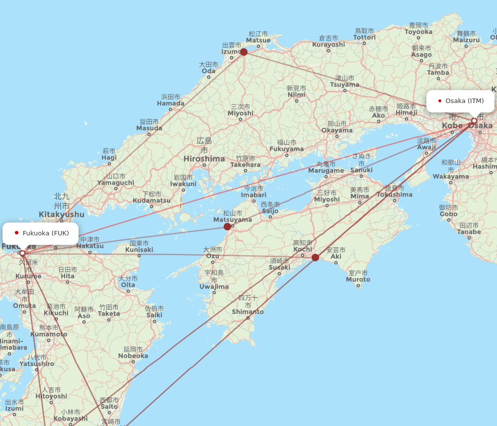 ITM-FUK flight routes