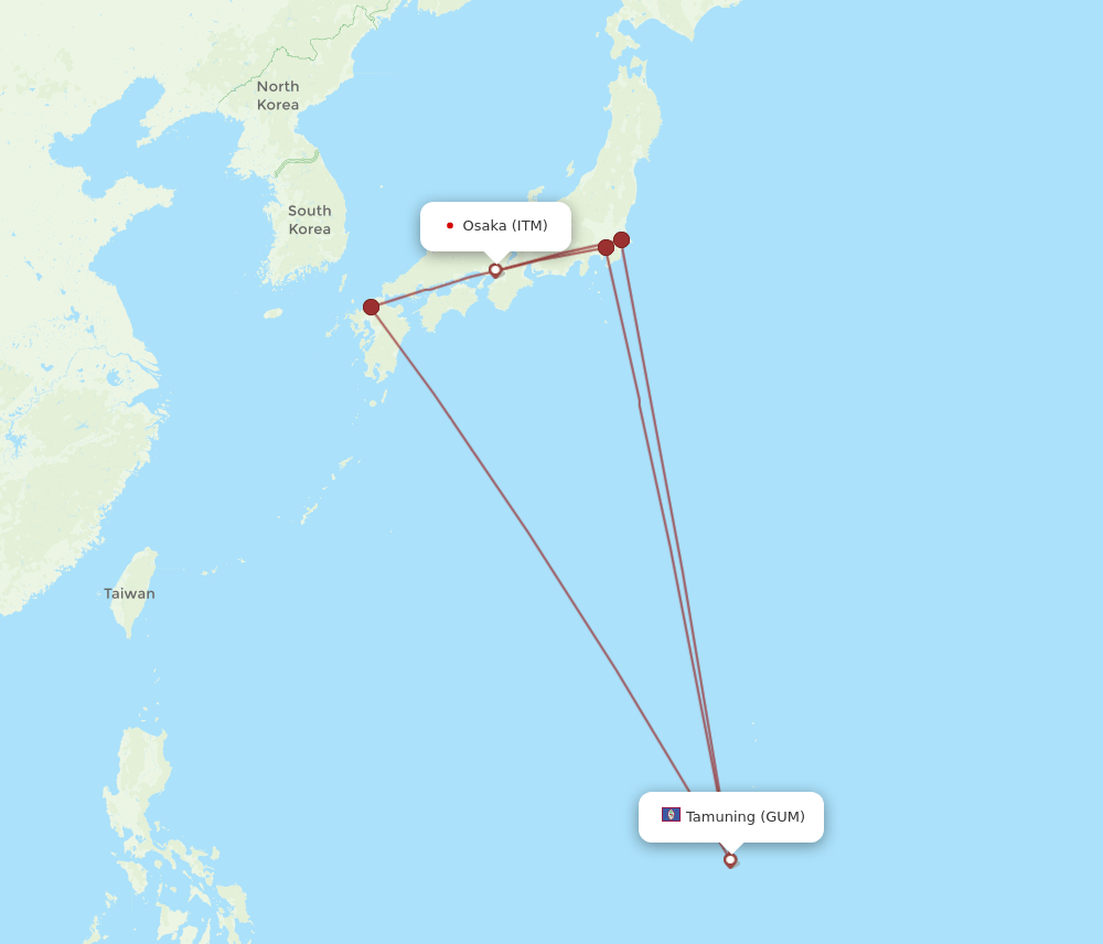 ITM-GUM flight routes