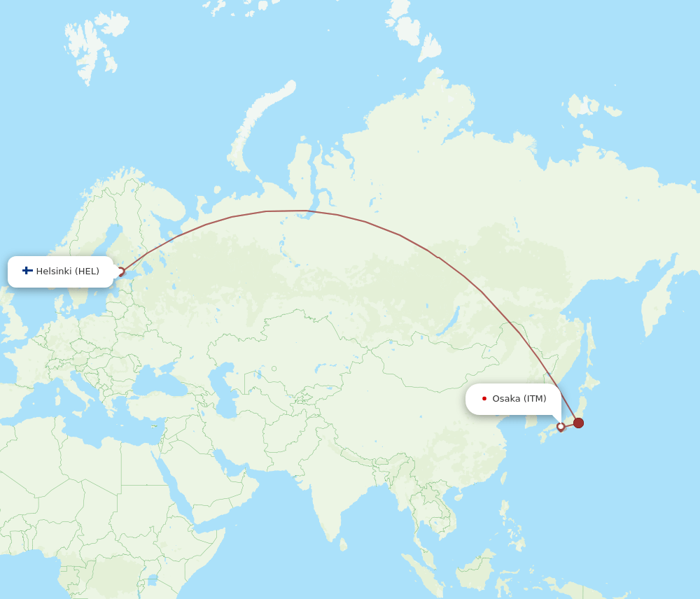 ITM to HEL flights and routes map