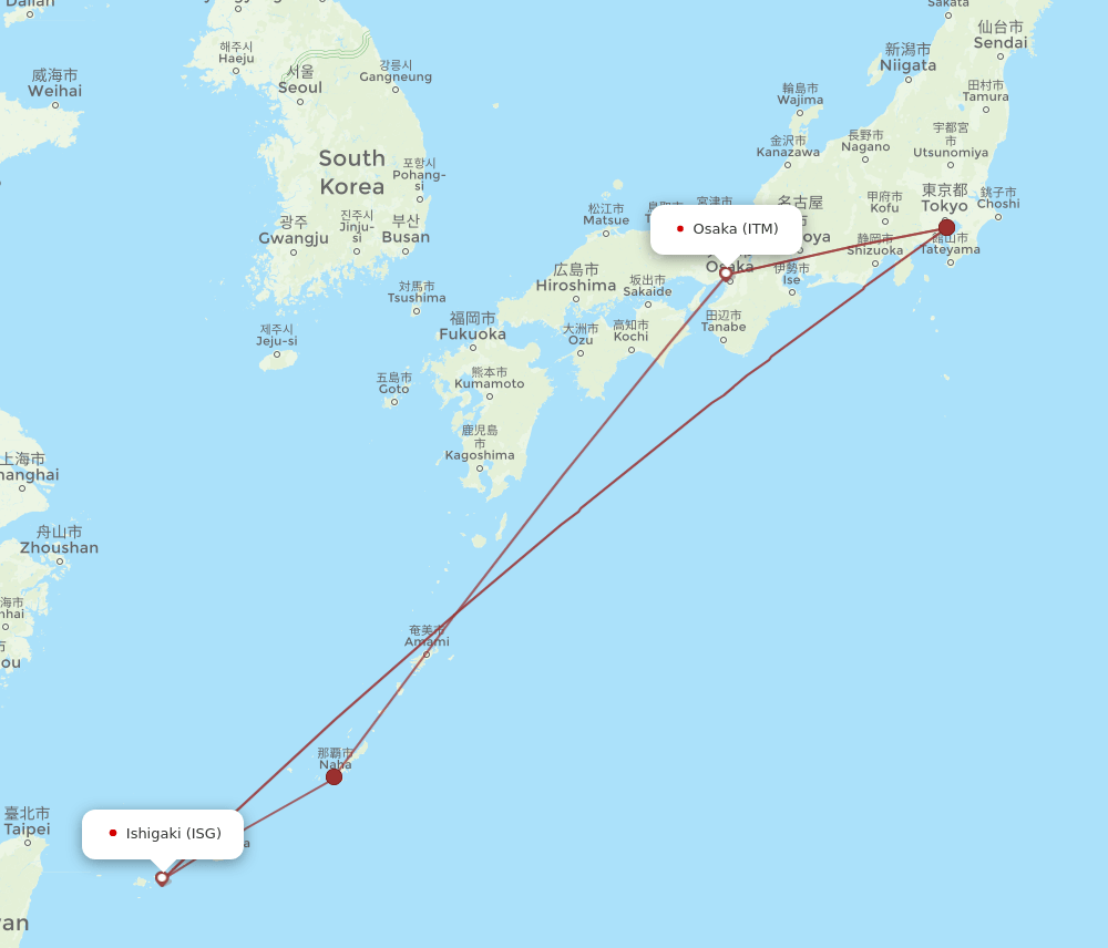 ITM-ISG flight routes