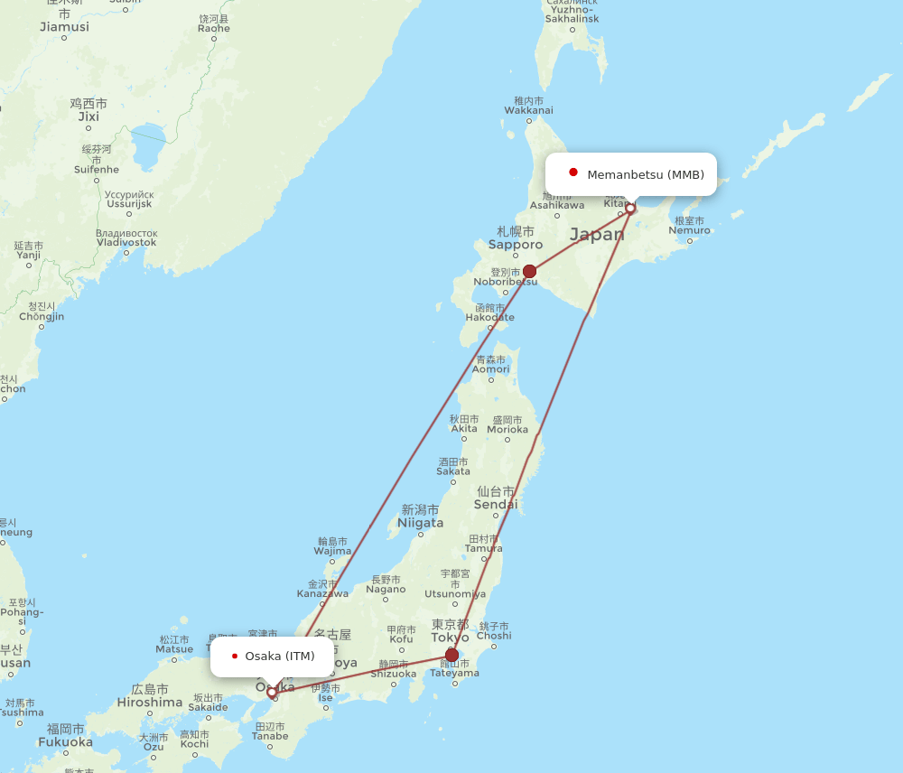 ITM-MMB flight routes