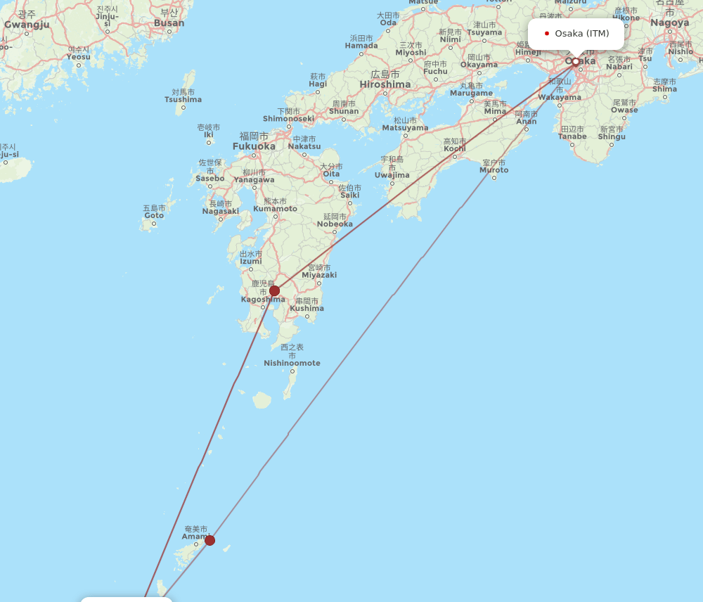 ITM-RNJ flight routes