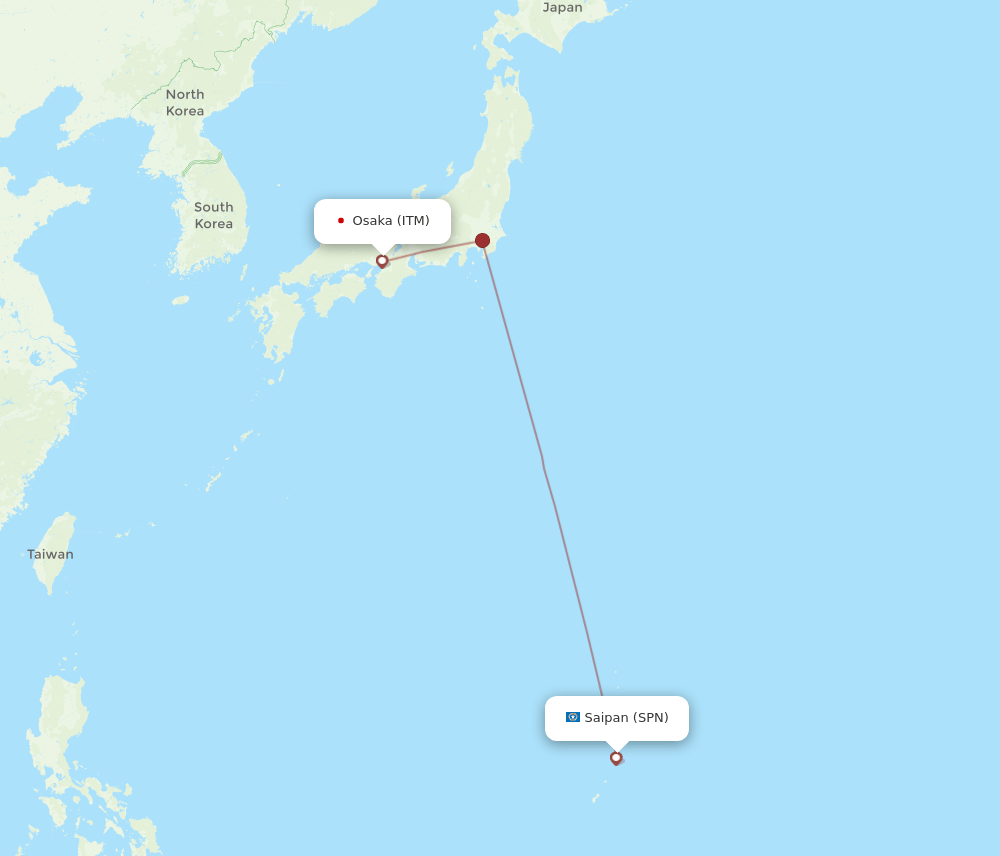 ITM-SPN flight routes