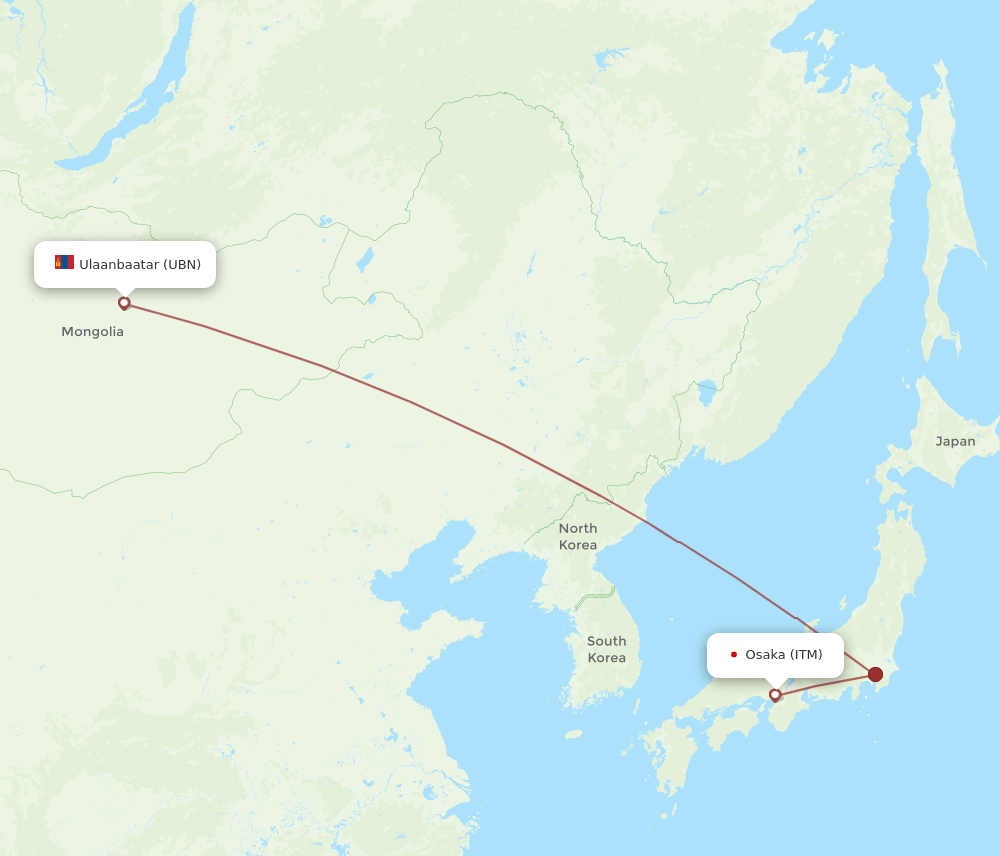ITM-UBN flight routes
