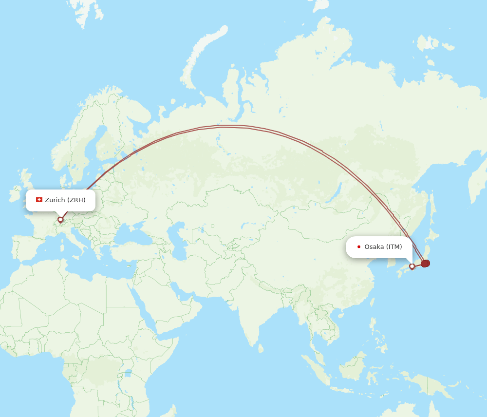 ITM-ZRH flight routes