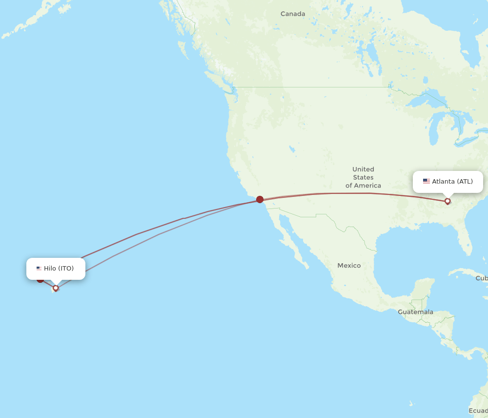 ITO-ATL flight routes