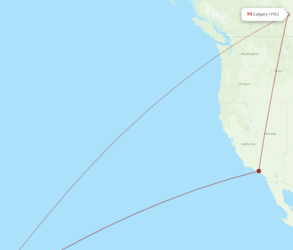 YYC to ITO flights and routes map
