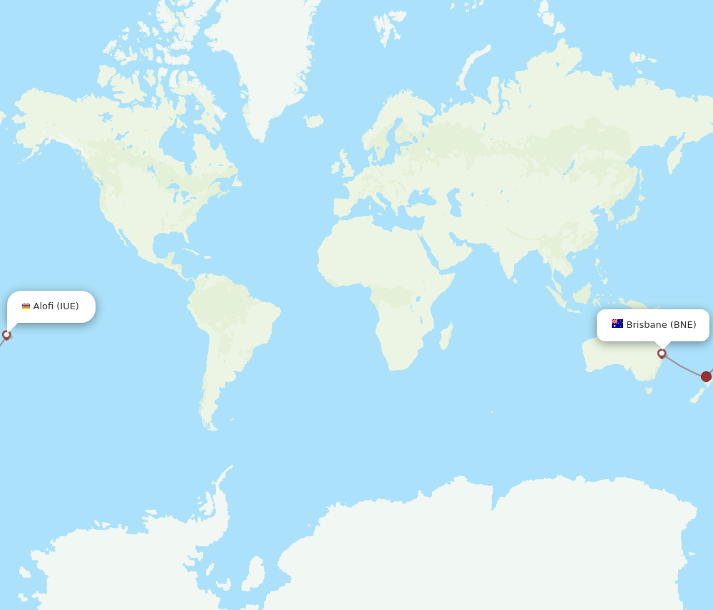 IUE to BNE flights and routes map