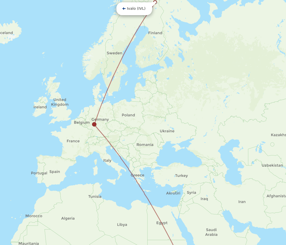 IVL to ADD flights and routes map