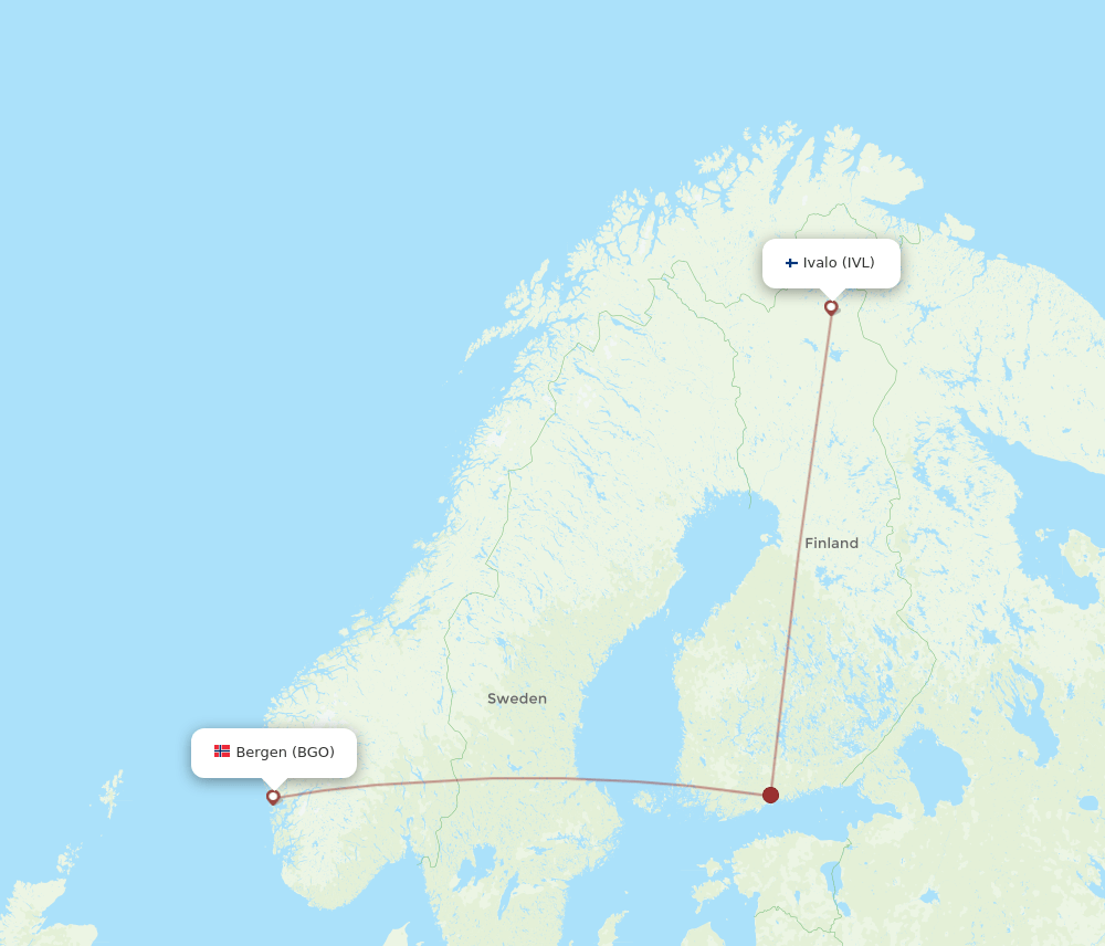 IVL-BGO flight routes