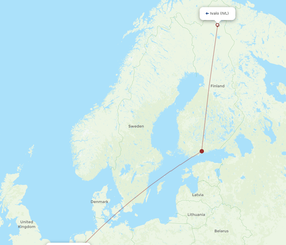 IVL to BRU flights and routes map