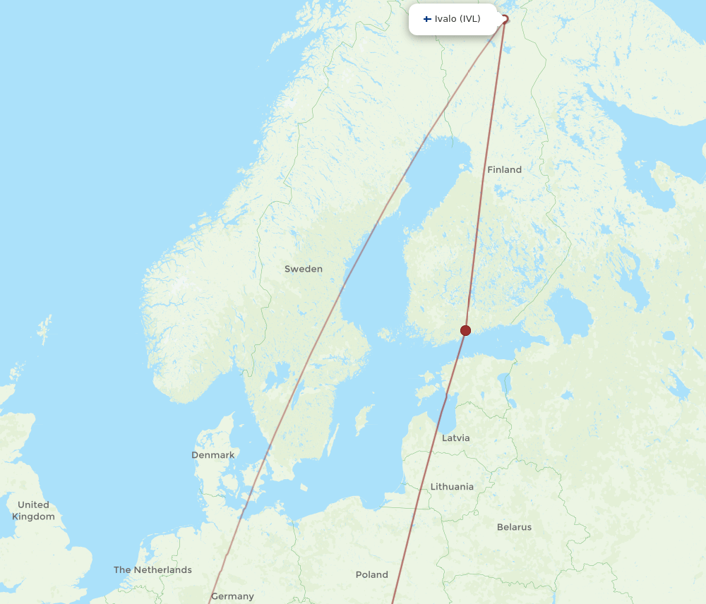 IVL-BUD flight routes
