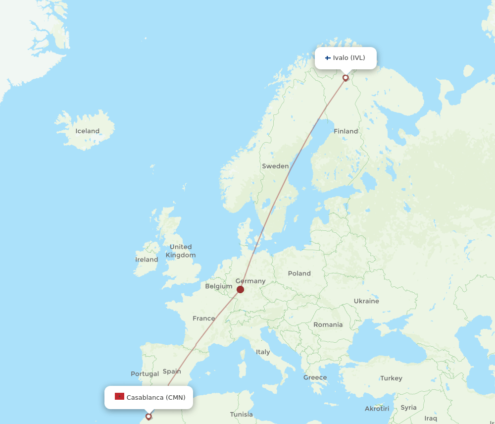 IVL-CMN flight routes