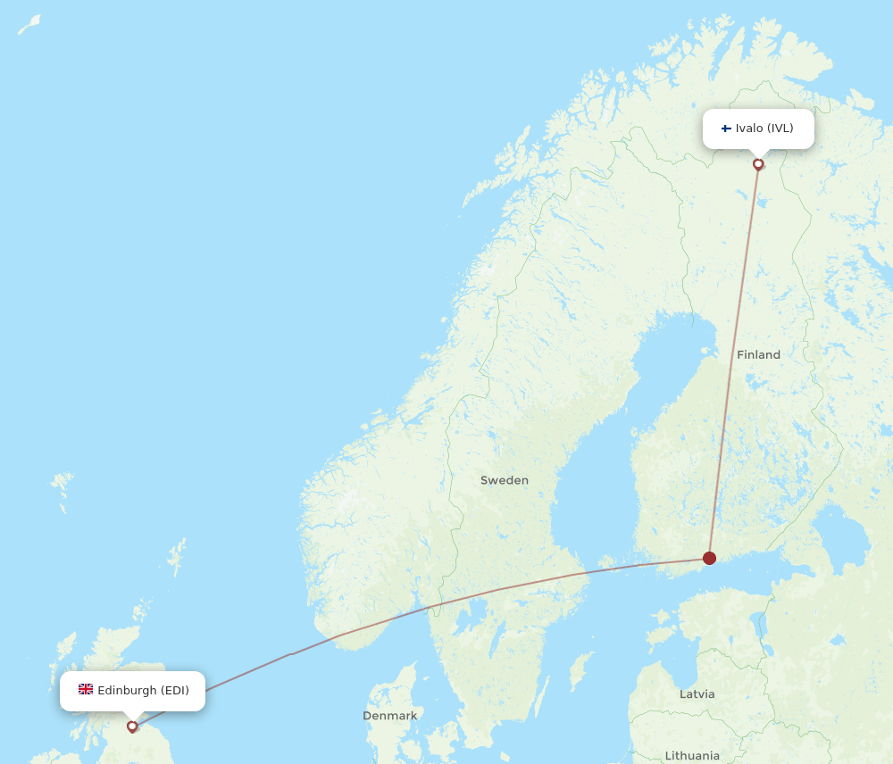 IVL-EDI flight routes
