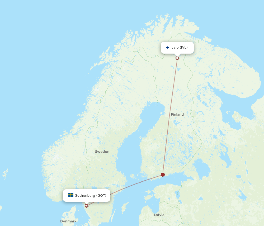 IVL-GOT flight routes