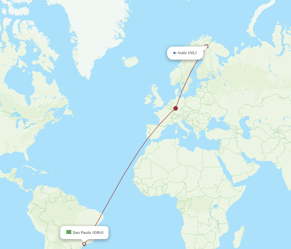 IVL to GRU flights and routes map