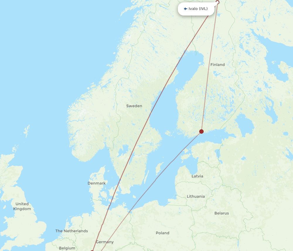 IVL-GVA flight routes
