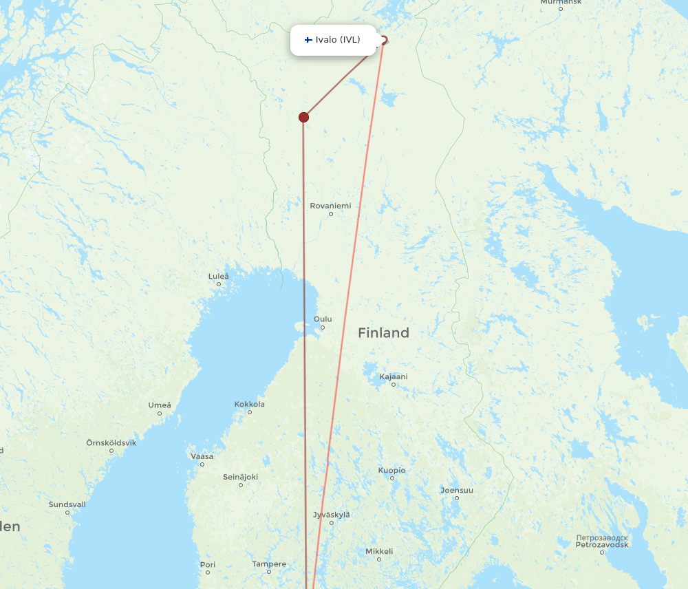 IVL-HEL flight routes