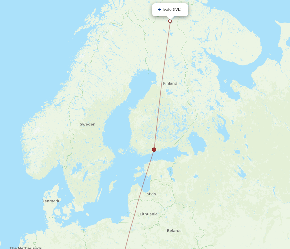 IVL-KRK flight routes