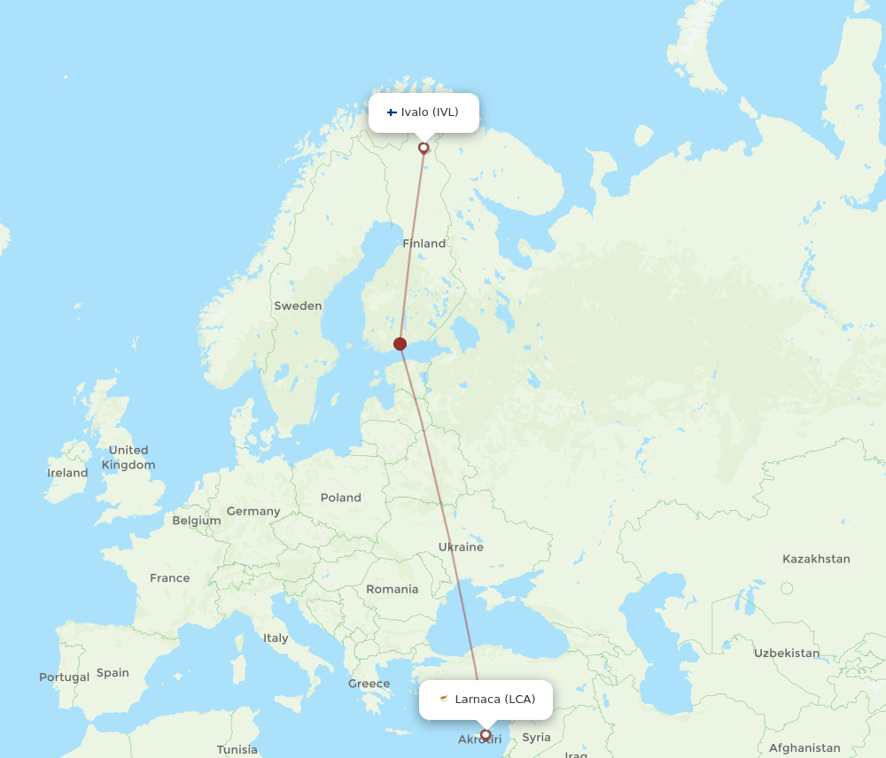 IVL-LCA flight routes